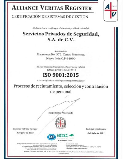 Certificación ISO Recursos Humanos